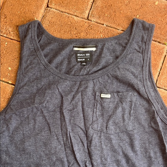 RVCA Dark Blue Tank Top with Pocket - Picture 3 of 4